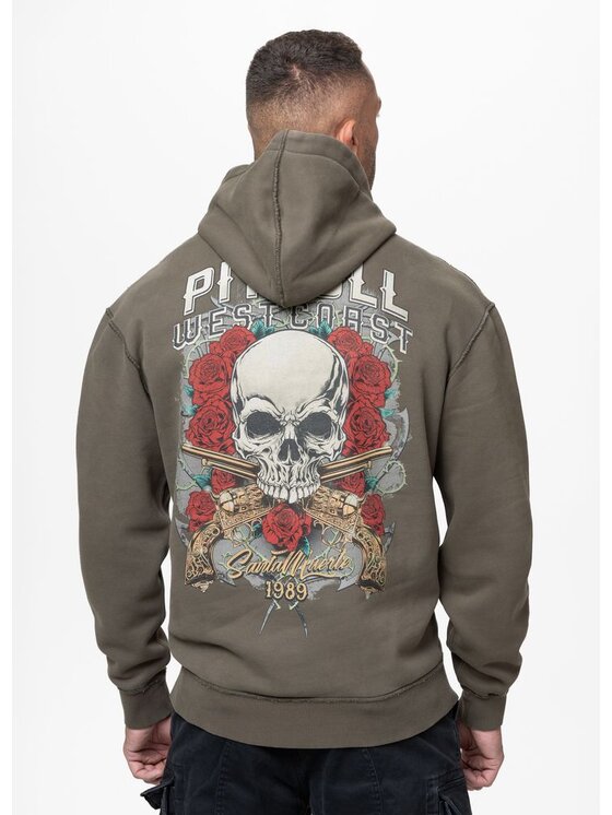 PITBULL PITBULL Bluza Washed SANTA MUERTE Zielony Regular Fit