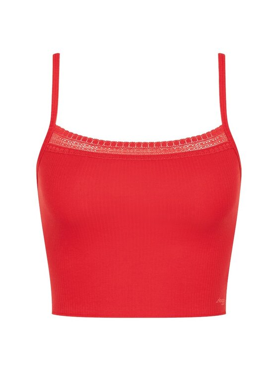 Sloggi Sloggi Koszulka piżamowa Go Ribbed 10215245 Czerwony Slim Fit