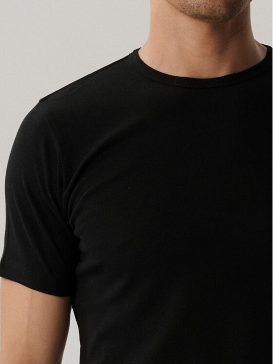 Atlantic Atlantic Podkoszulek basic Czarny Regular Fit
