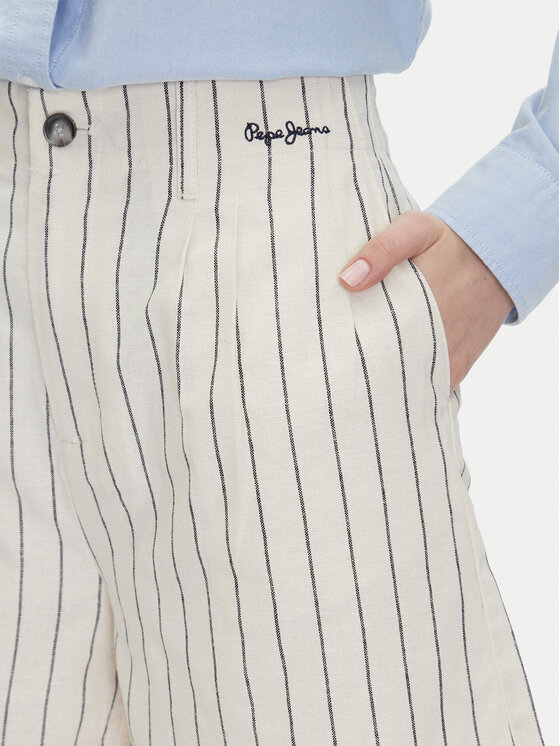 Pepe Jeans Pepe Jeans Šortky z materiálu Henar PL801163 Béžová Loose Fit