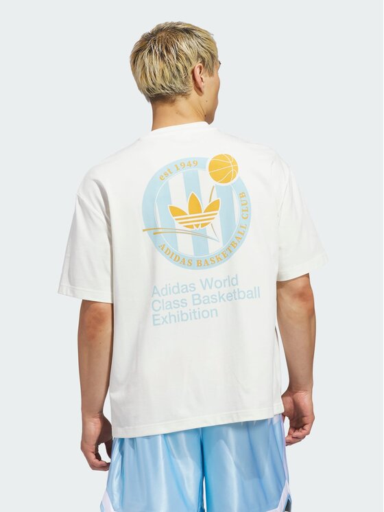 adidas adidas T-Shirt Basketball Crest Tee Biały Oversize