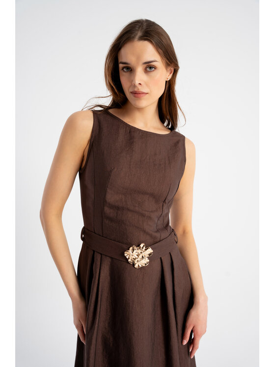CLICK CLICK Φόρεμα καθημερινό 70-845 Καφέ Comfortable Fit