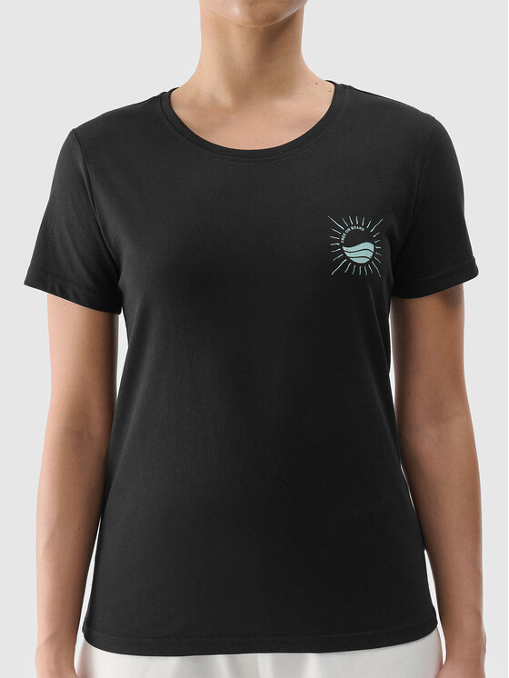 4F 4F T-Shirt 4FRSS24TTSHF2547-20S Czarny Regular Fit