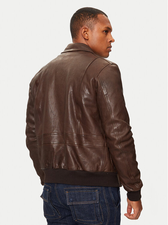Aeronautica Militare Veste en cuir 242PN895PL145 Marron Regular Fit Modivo