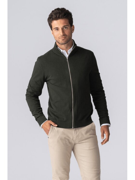 TeeShoppen TeeShoppen Sweter 'Basic Collection' Khaki Regular Fit
