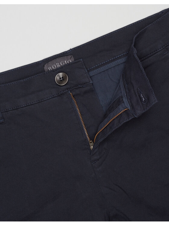 Borgio Borgio Szorty materiałowe menfi Granatowy Slim Fit