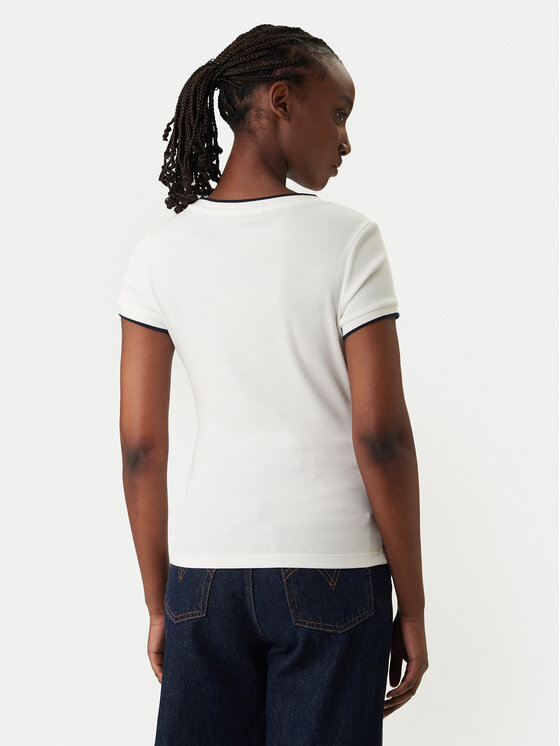 Tommy Jeans Tommy Jeans Póló DW0DW22275 Fehér Slim Fit