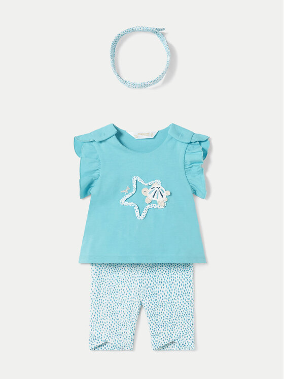 Mayoral Mayoral Set tricou și leggings 1792 Albastru Regular Fit