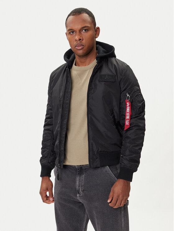 Alpha Industries Alpha Industries Μπόμπερ μπουφάν MA-1 TT Hood Two Tone 258100 Μαύρο Regular Fit