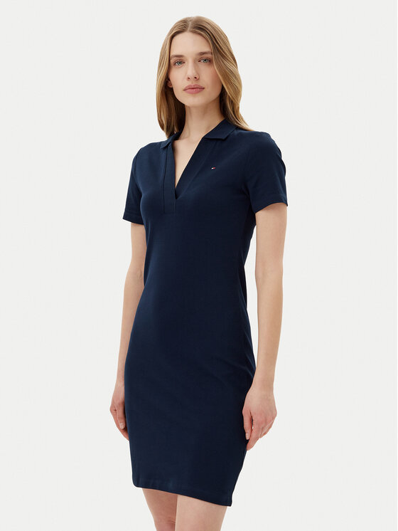 Tommy Hilfiger Tommy Hilfiger Každodenní šaty WW0WW42567 Tmavomodrá Slim Fit