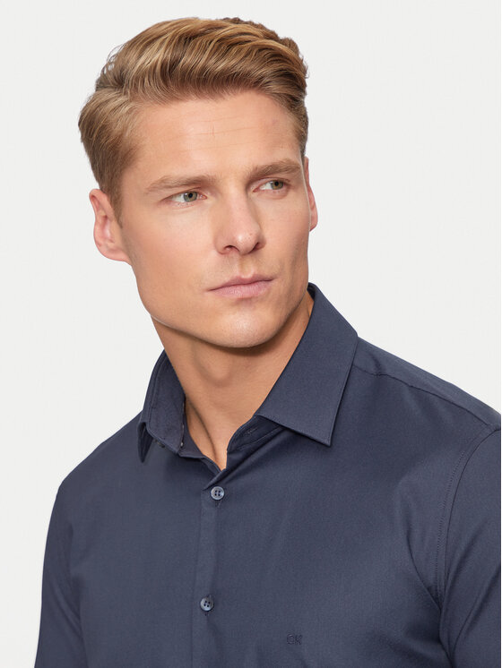 Calvin Klein Calvin Klein Srajca K10K113182 Mornarsko modra Slim Fit