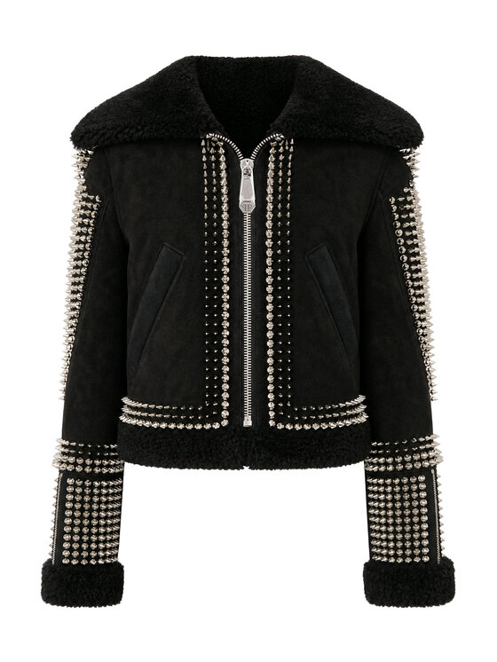 PHILIPP PLEIN PHILIPP PLEIN Giacca di pelle 23711 Nero Regular Fit