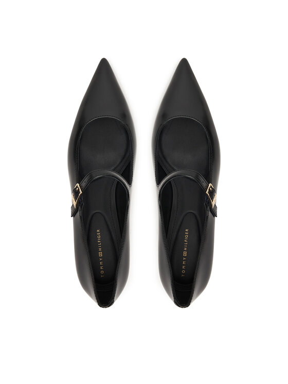 Tommy Hilfiger Tommy Hilfiger Čevlji z visoko peto Low Pump Abrasivato FW0FW09321 Črna