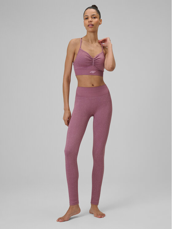 4F 4F Legginsy YOGA Różowy ciemny Slim Fit