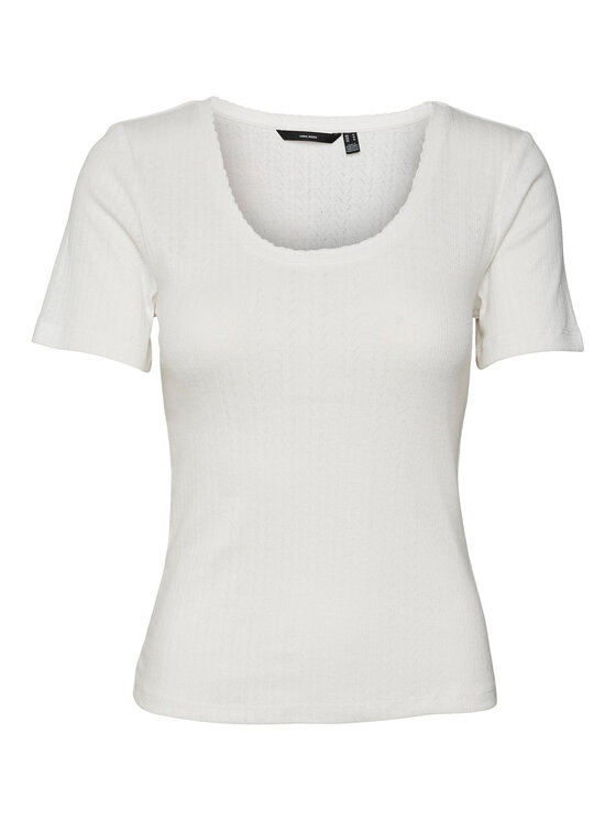 Vero Moda Vero Moda T-Shirt Casja 10286071 Biały Regular Fit