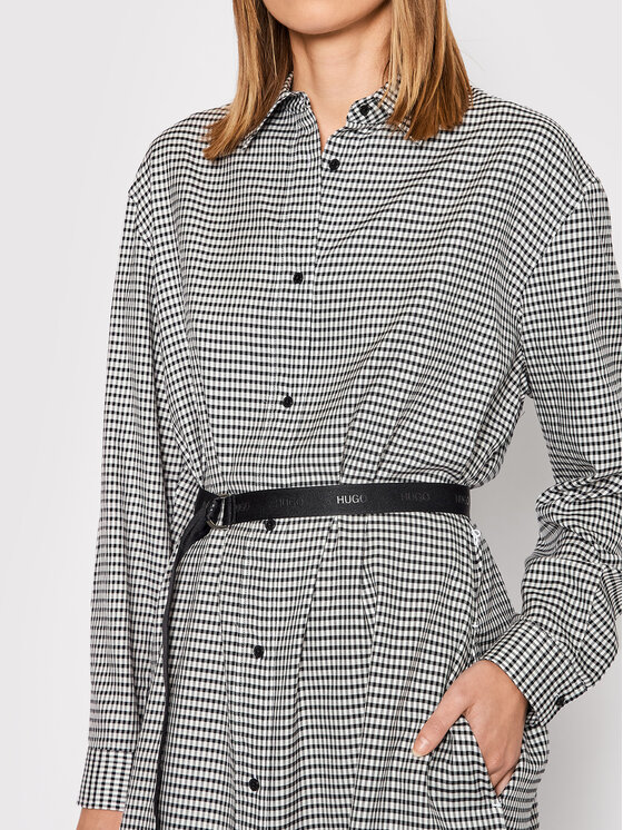 HUGO Hugo Haljina košulja Ecleni 50458578 Crna Loose Fit
