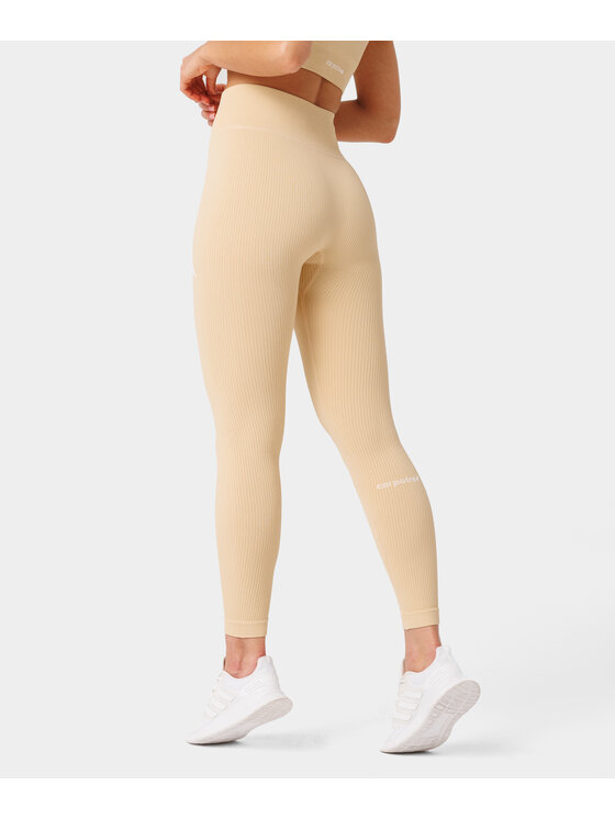 Carpatree Carpatree Legginsy Rib leggings Żółty Fitted Fit