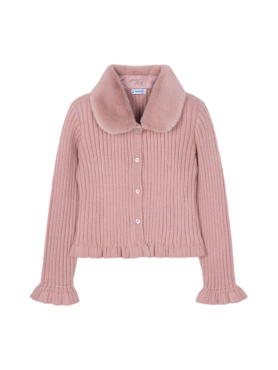 Mayoral Mayoral Pletena jopica 4311 Roza Regular Fit