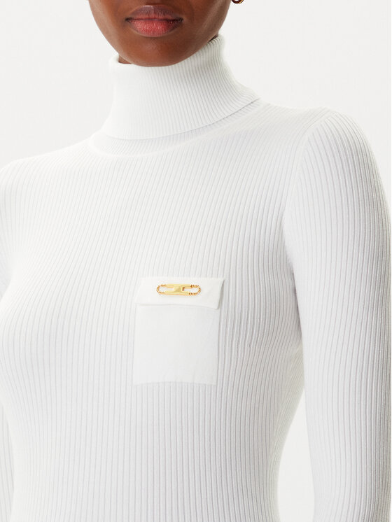 Elisabetta Franchi Elisabetta Franchi Rollkragenpullover MK-11B-56E2-V290 Weiß Slim Fit