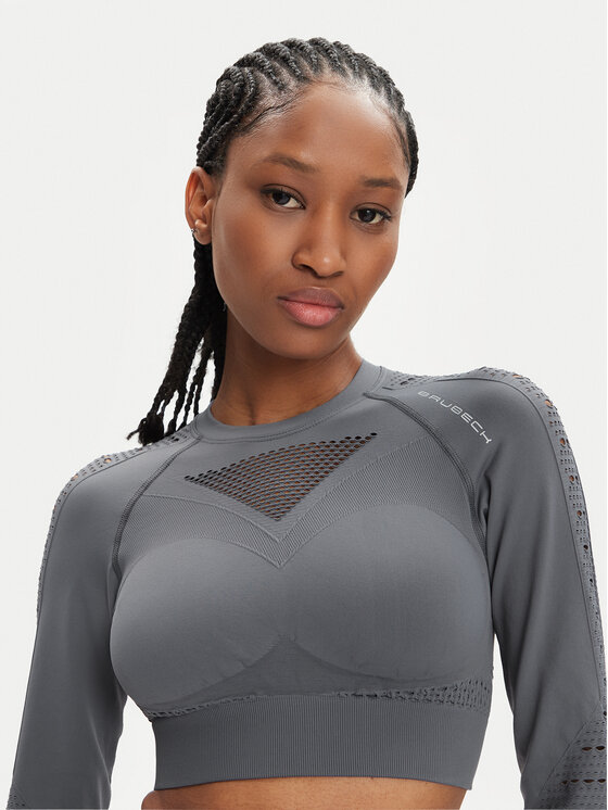 Brubeck Brubeck Тениска от техническо трико LC1002W Сив Slim Fit