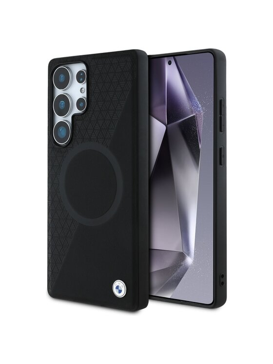 Etui na telefon BMW Motorsport, Czarne, Leather Half Textured
