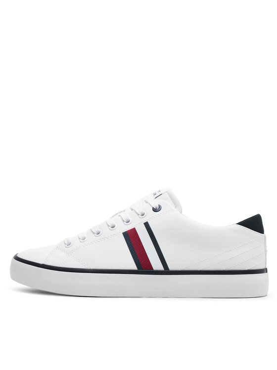 Tommy Hilfiger Tommy Hilfiger Πάνινα παπούτσια Th Hi Vulc Low Stripes Mesh FM0FM04946 Λευκό