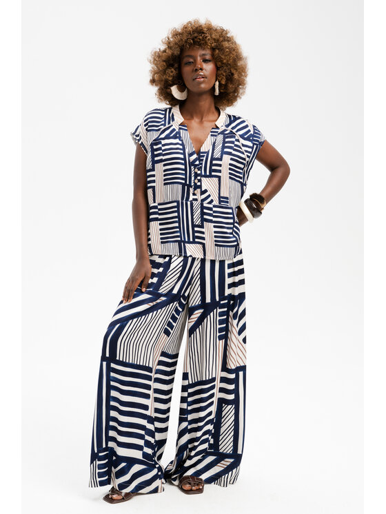 blue shadow blue shadow Bluzka Softly Niebieski Regular Fit
