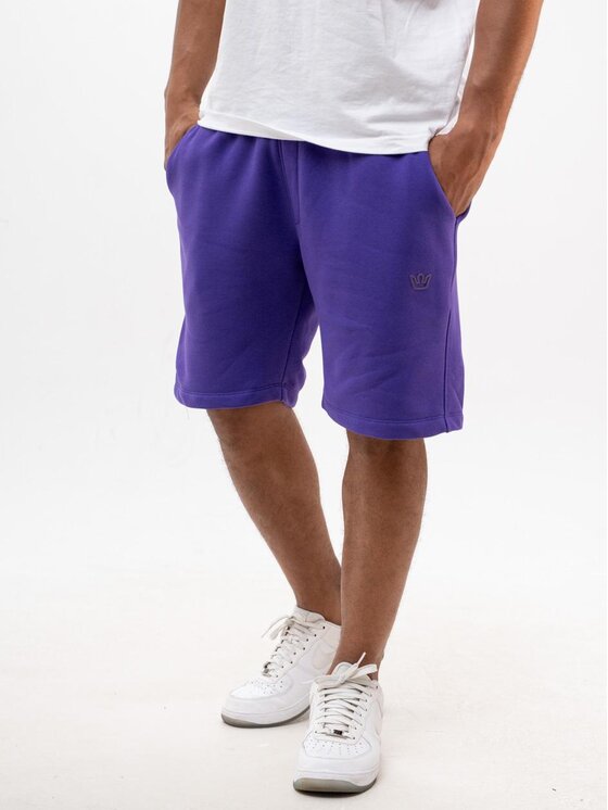 Jigga Wear Jigga Wear Szorty materiałowe Krótkie Spodenki Dresowe Męskie Fioletowe Jigga Wear Simple Crown XL Fioletowy Regular Fit