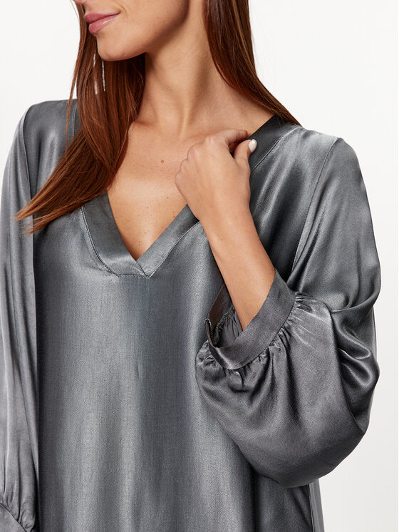 Dixie Dixie Sukienka codzienna A782Z037 Srebrny Relaxed Fit