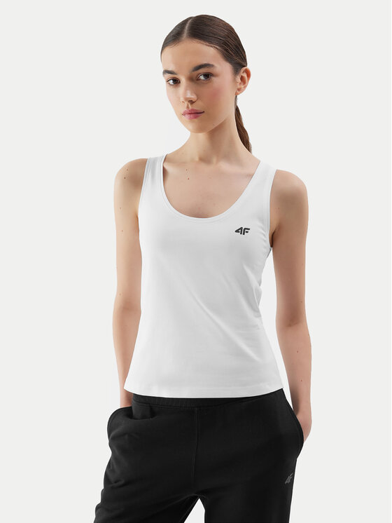 4F 4F Top 4FWSS24TSLEF041 Bijela Slim Fit