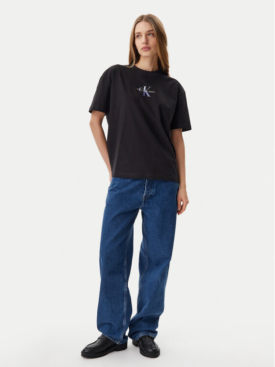 Calvin Klein Jeans Calvin Klein Jeans Póló Gradient Monologo J20J225521 Fekete Relaxed Fit