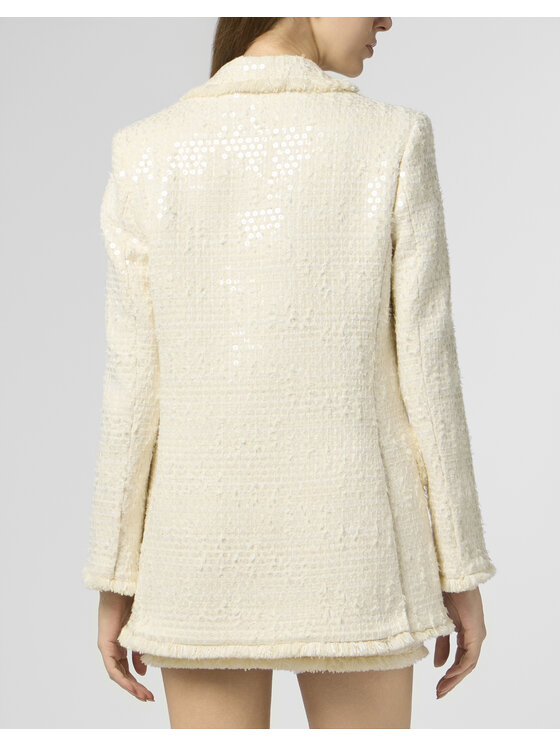 PHILIPP PLEIN PHILIPP PLEIN Marynarka 30509 Biały Loose Fit