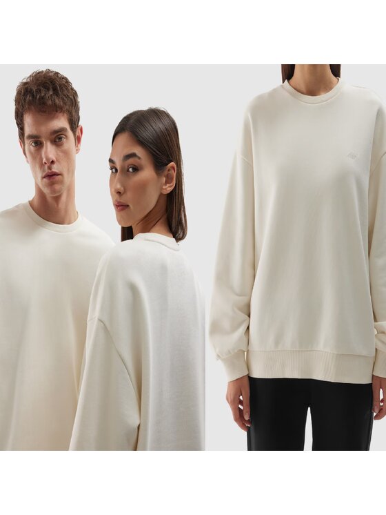 4F 4F Bluza 4FWAW24TSWSU1313 Biały Regular Fit