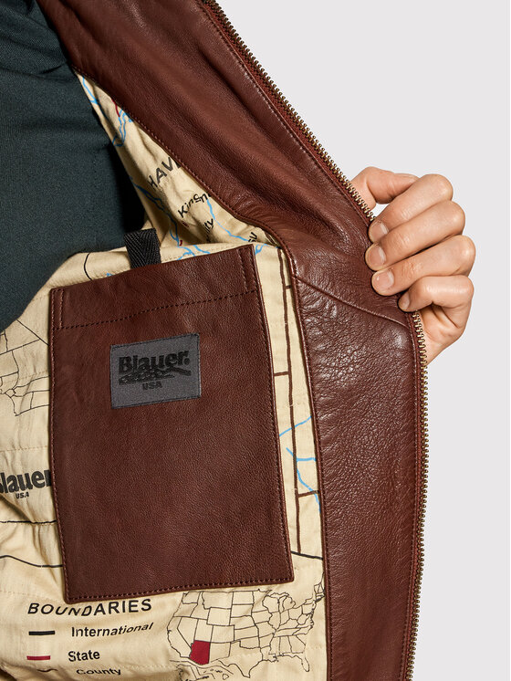 Blauer Blauer Μπουφάν δερμάτινο Andre 21WBLUL01186 005518 Καφέ Regular Fit