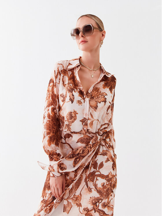 Guess Guess Marškinių tipo suknelė W3RK18 WDW52 Smėlio Regular Fit