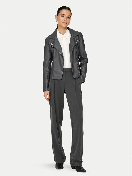 ONLY ONLY Куртка зі штучної шкіри Gemma 15153079 Сірий Regular Fit