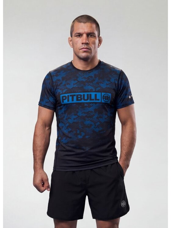 PITBULL PITBULL Koszulka techniczna HEX CAMO HILLTOP Niebieski Regular Fit