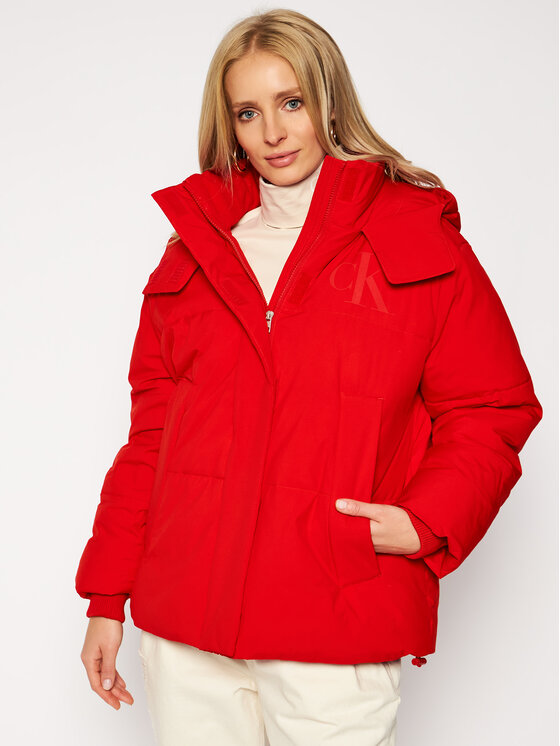 Calvin Klein Jeans Giubbotto invernale J20J214856 Rosso Regular Fit •  Modivo.it