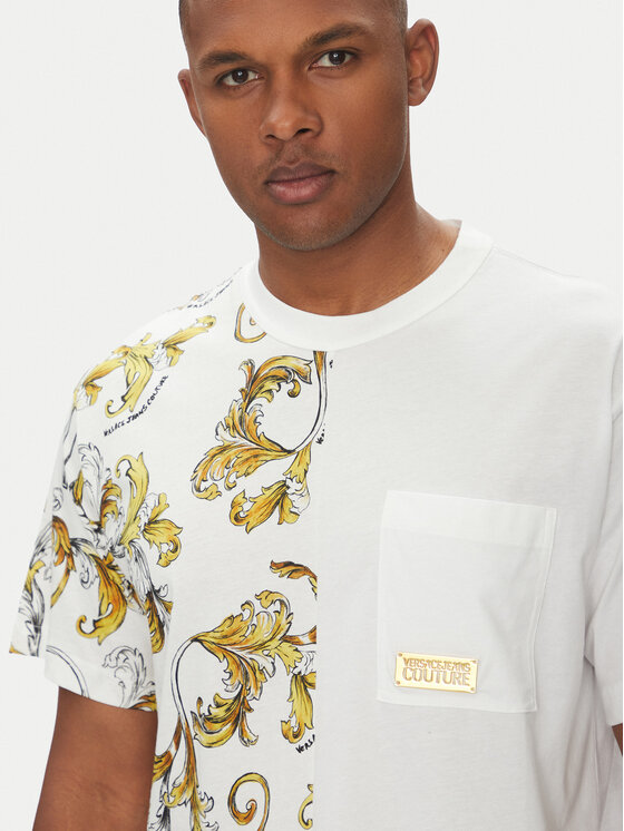 Versace Jeans Couture Versace Jeans Couture Marškinėliai 78GAH609 Balta Regular Fit