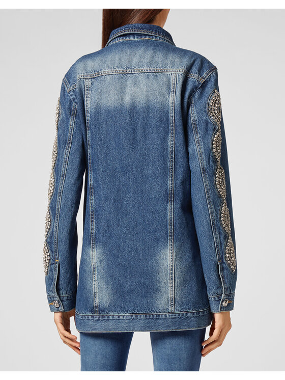 PHILIPP PLEIN PHILIPP PLEIN Jeansová bunda 2891 Světle modrá Regular Fit