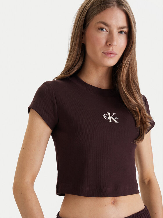 Calvin Klein Jeans Calvin Klein Jeans T-Shirt LV047AB802 Brązowy Slim Fit
