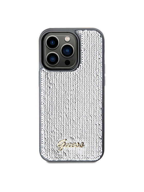 Guess Guess Etui na telefon iPhone 14 Pro Srebrny