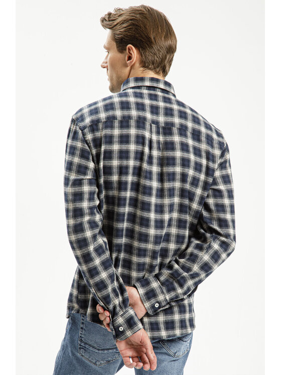 Cross Jeans Cross Jeans Koszula 35574-001 Granatowy Regular Fit
