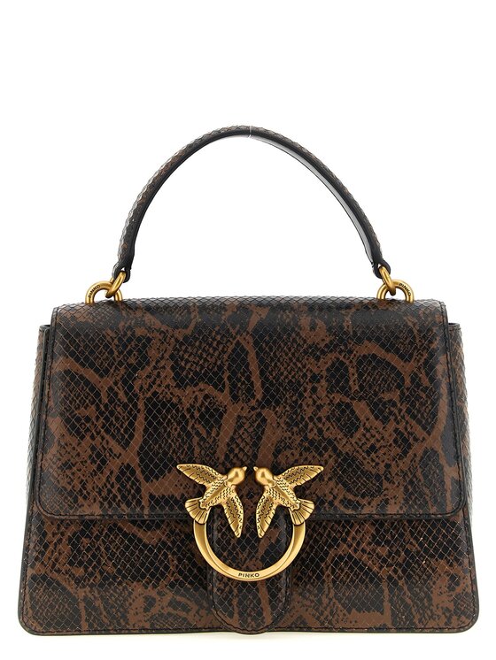 PINKO PINKO Torebka Brown Calfskin Hand Brązowy