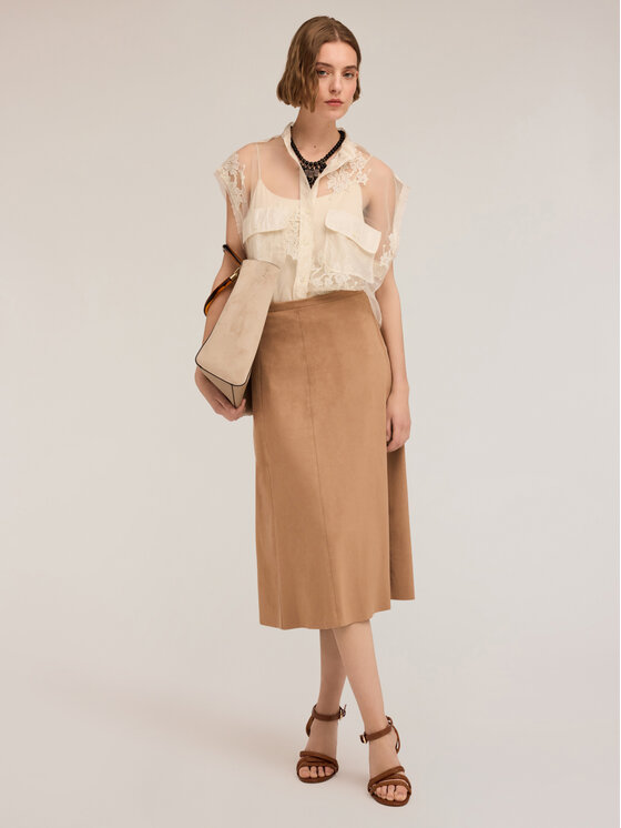 Motivi Motivi Camicia 5018W000504N011 Crema Boxy Fit