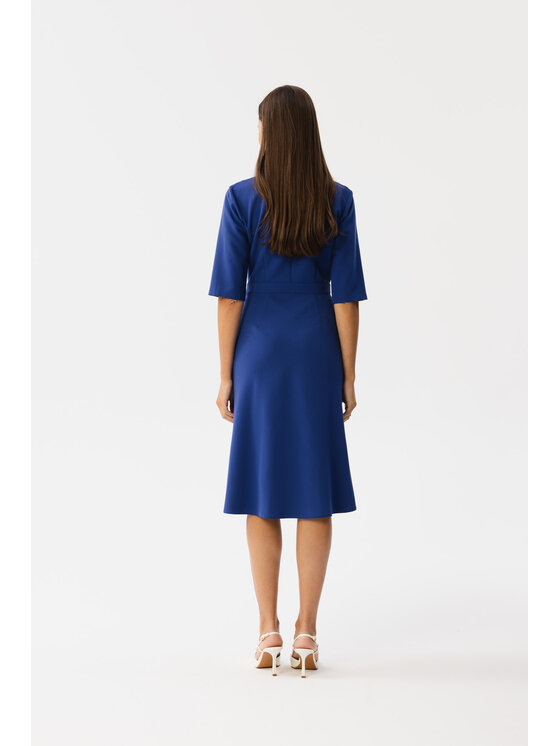 Stylove Stylove Koktejlové šaty S348 Modrá Modern Fit