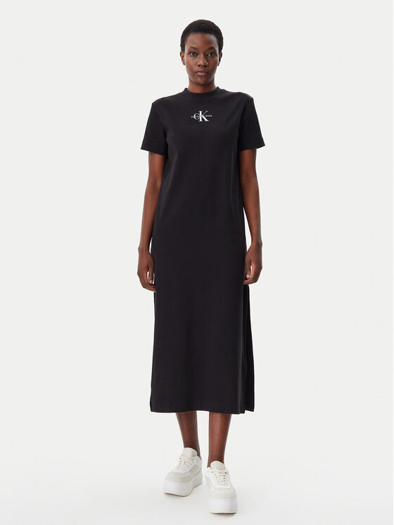 Calvin Klein Jeans Calvin Klein Jeans Φόρεμα καθημερινό Monologo J20J225543 Μαύρο Regular Fit