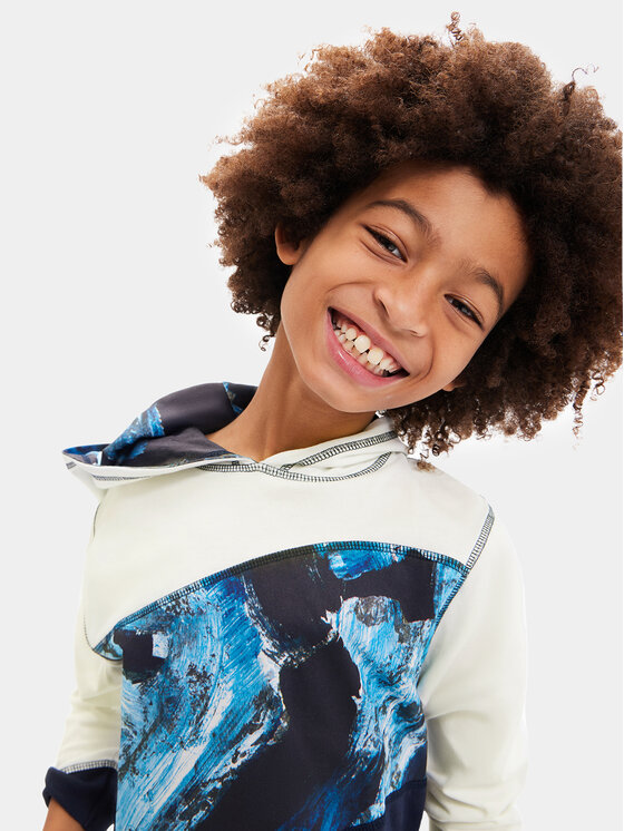 Desigual Desigual Džemperis ar kapuci 23WBTK06 Écru Regular Fit