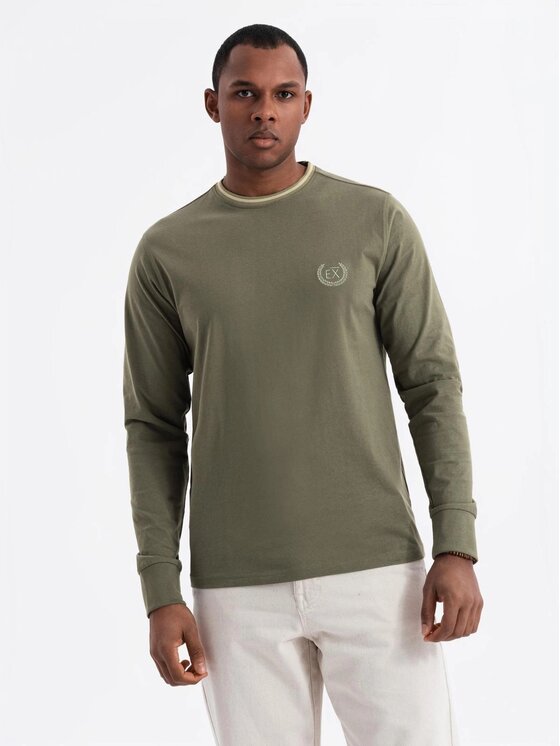Ombre Ombre S dlouhým rukávem OM-LSCL-0128 Zelená Regular Fit
