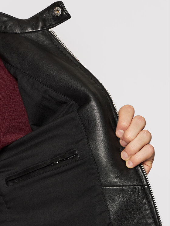 Serge Pariente Serge Pariente Ādas jaka Style 20 Melns Regular Fit